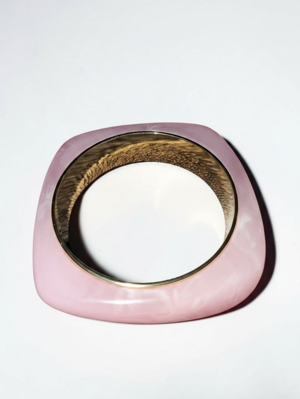 House Of Harlow NWT Pink Resin & Gold-Tone Square Bangle Bracelet